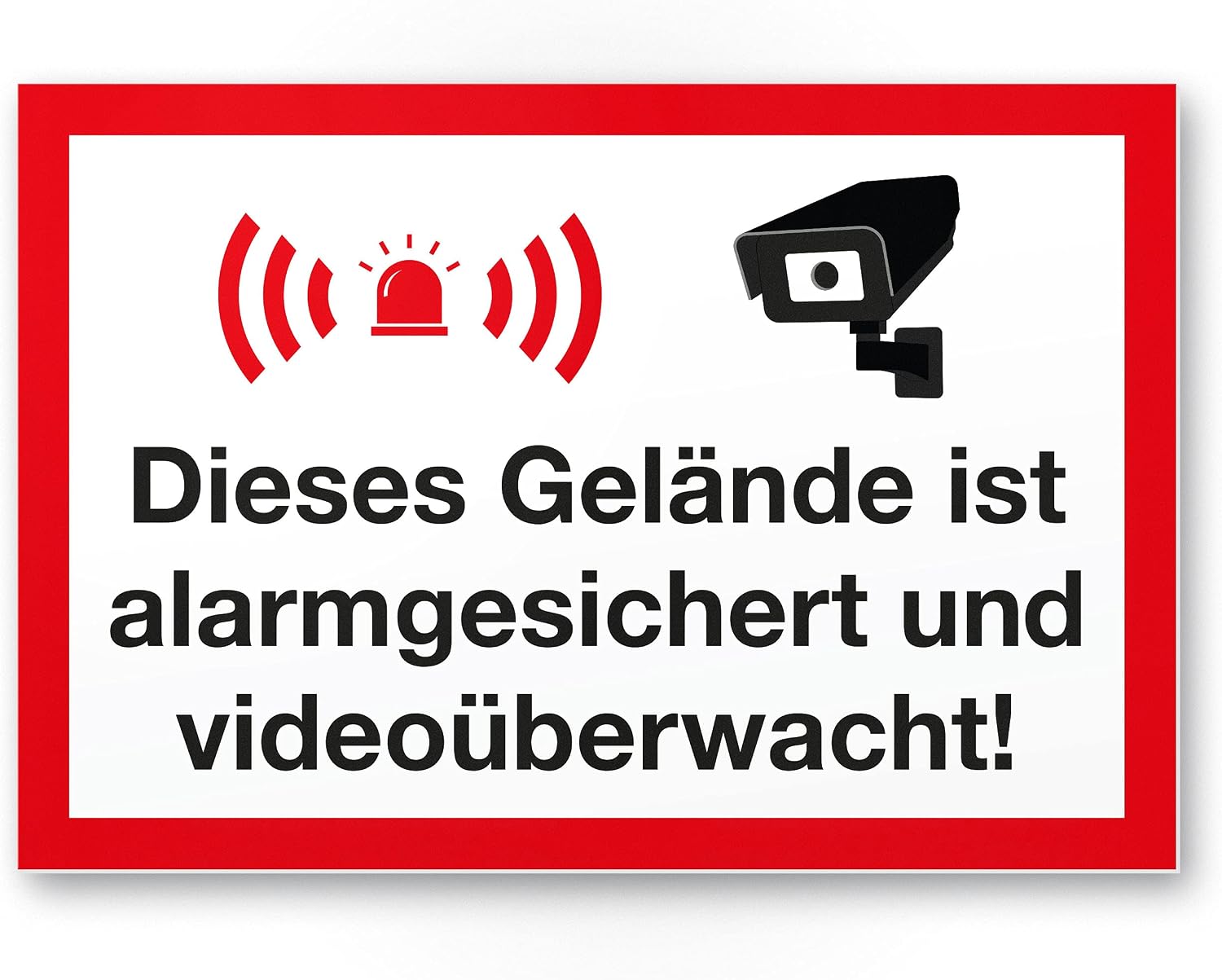 Videoüberwachung Schild, 2 Stück Achtung Videoüberwachung Schild Privatgrundstück mit DSGVO