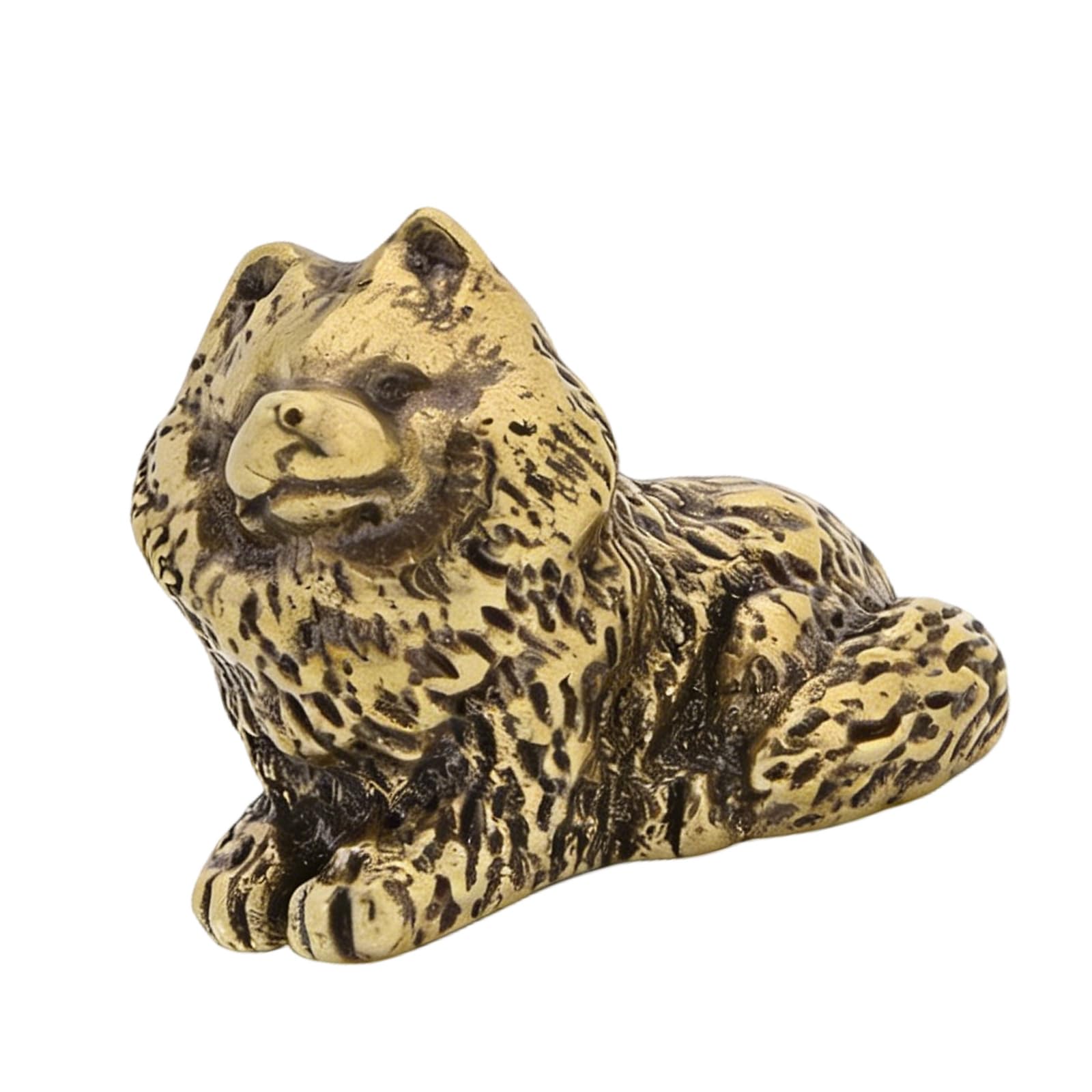 Msioytog Brass Animal Statue Dog Table Ornaments Dog Figurines Sculptures Table Centerpieces for Living Room Bedroom Decors Brass Animal Figurine