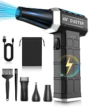 Compressed Air Duster-110,000RPM Electric Cleaner, Rechargeable Cordless Air Blower for Keyboard, PC, Electric Devices Cleaning, Replace Canned Air Compressed Air Cans (White)