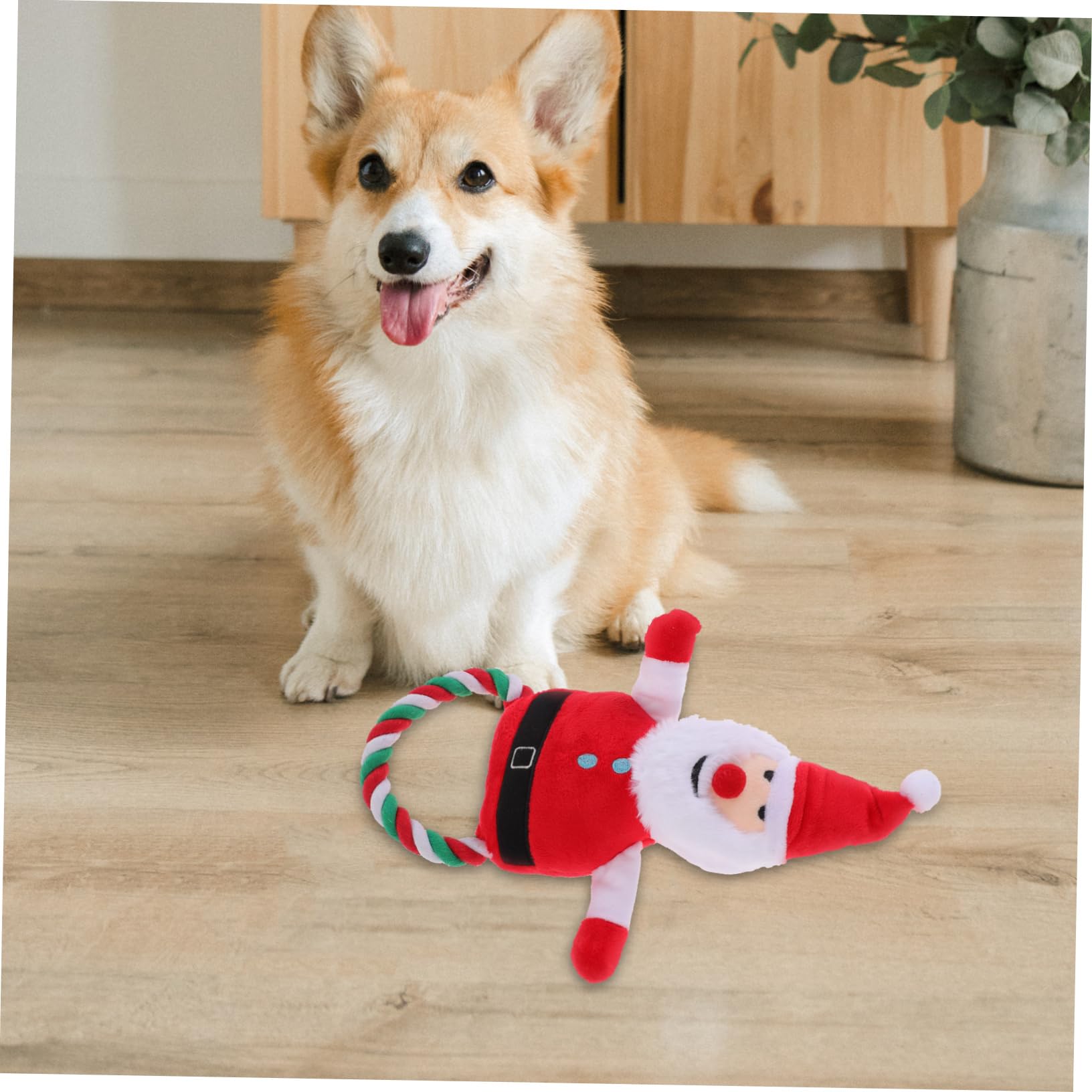 BESPORTBLE 4stücke Kautschuk Quietschspielzeug Für Hunde Weihnachtsmann-Design Interaktives Kauspielzeug Für Welpen Und Hunde Langlebig Unterhaltsam Und Zahnreinigend Für Spiel Und