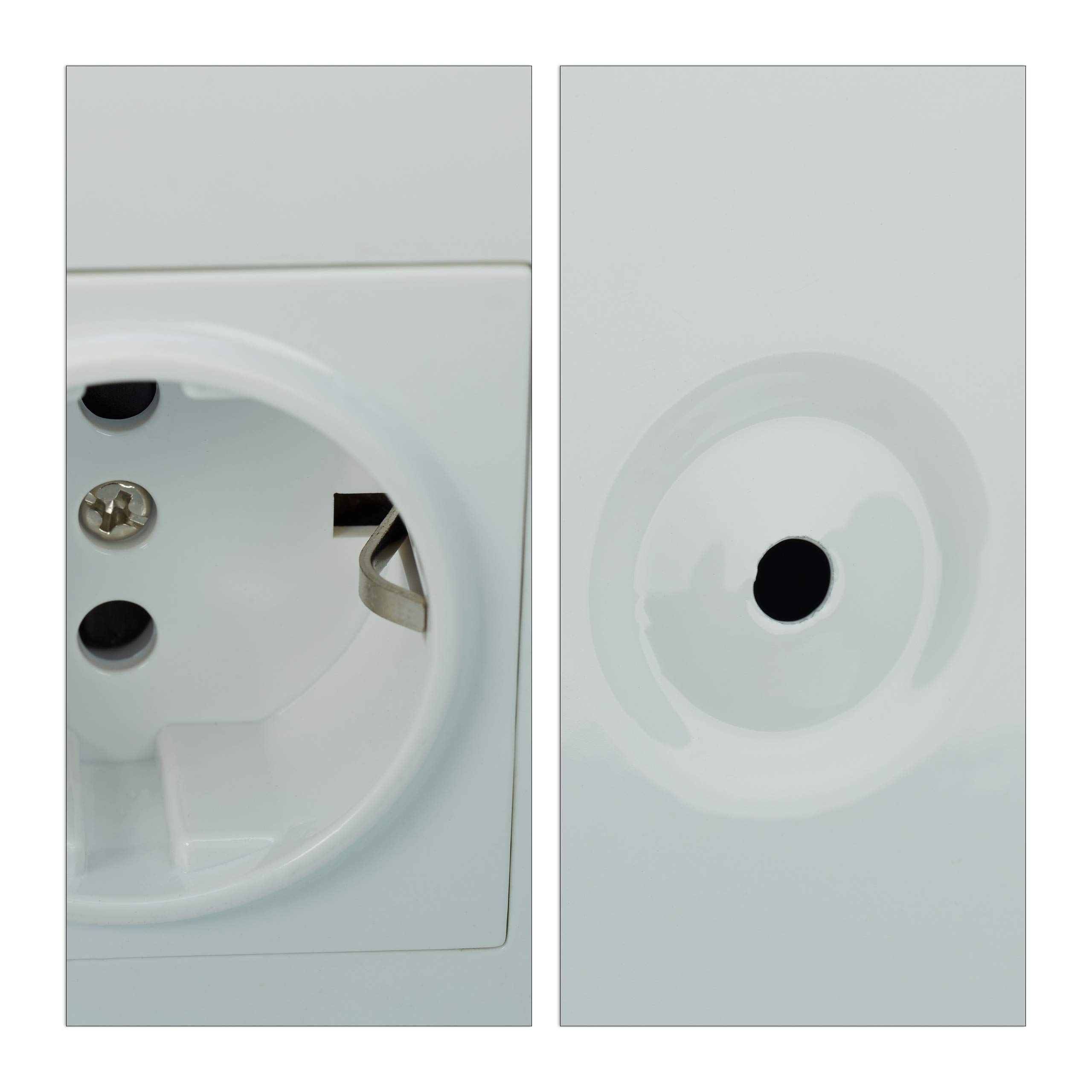 Relaxdays Armario para baño con Espejo, Una Puerta, con Enchufe, Mueble para Pared, Blanco, 55 x 35 x 12 cm