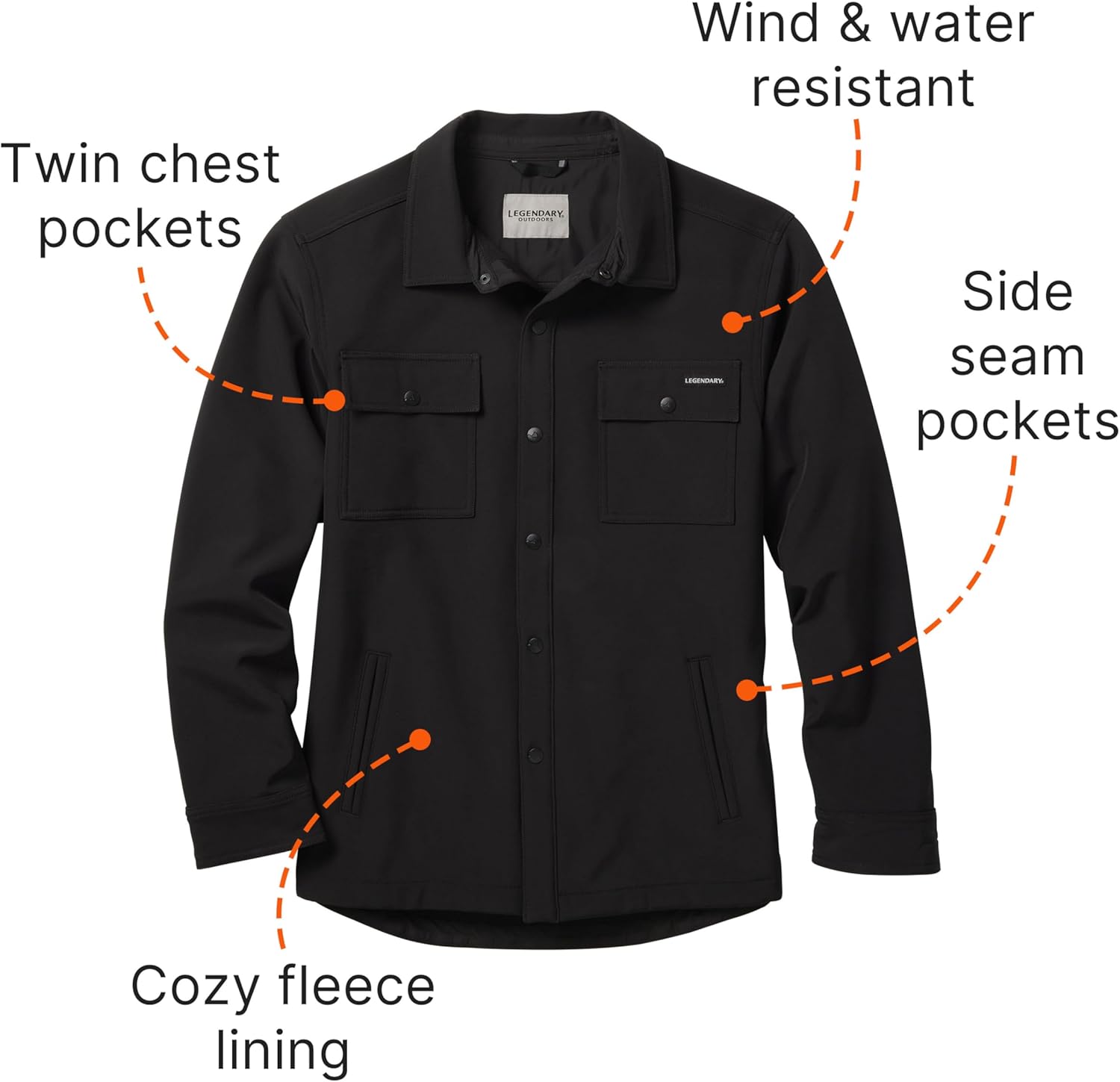 Legendary Whitetails mens Storm Chaser Softshell Shirt Jacket - Image 4