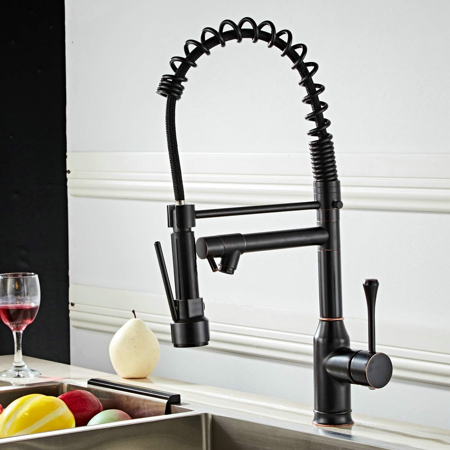 Professional Kitchen Mixer Tap with Pull Out Sprayer Oil Rubbed Bronze