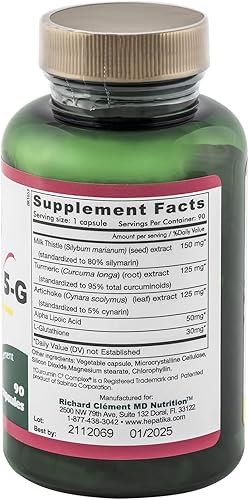 Miniatura 8 de Hepatika V5-G - Suplemento dietético con L-glutatión para limpieza hepática, desintoxicación y reparación suplemento de apoyo hepático, suplemento