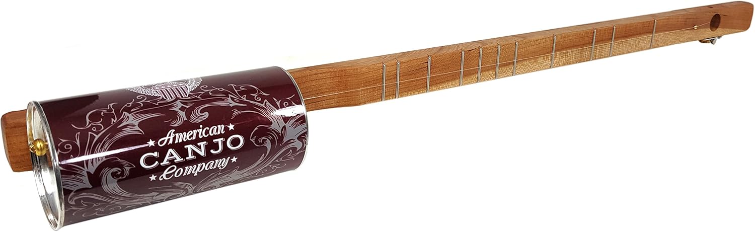 Build-your-own DIY Tin Can Banjo One-String Canjo - Complete Kit with Fretted Neck and Instructions