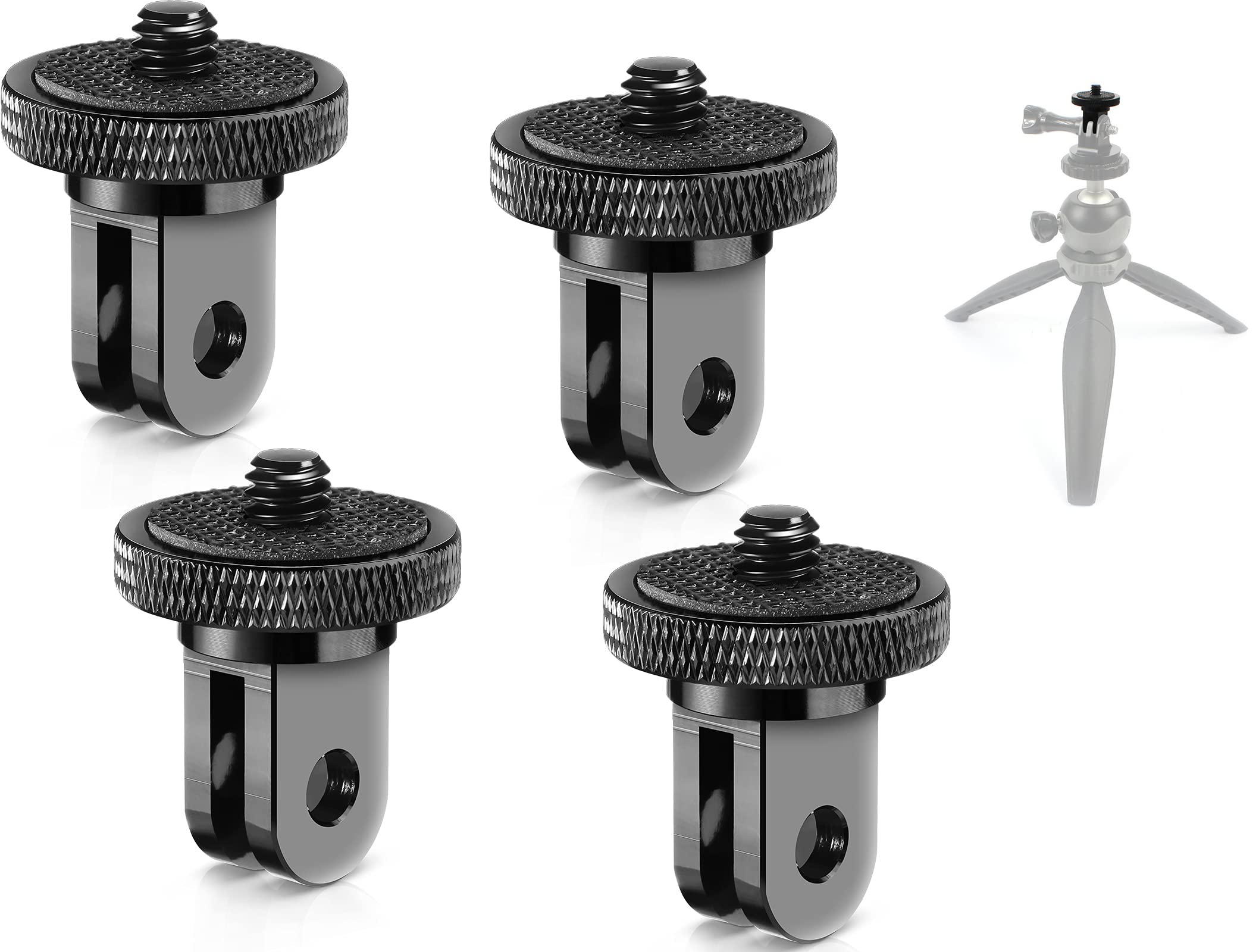 Aluminum Camera Tripod Mount for GoPro - 4pcs 1/4-20 Conversion Adapter Compatible with GoPro Action Cameras