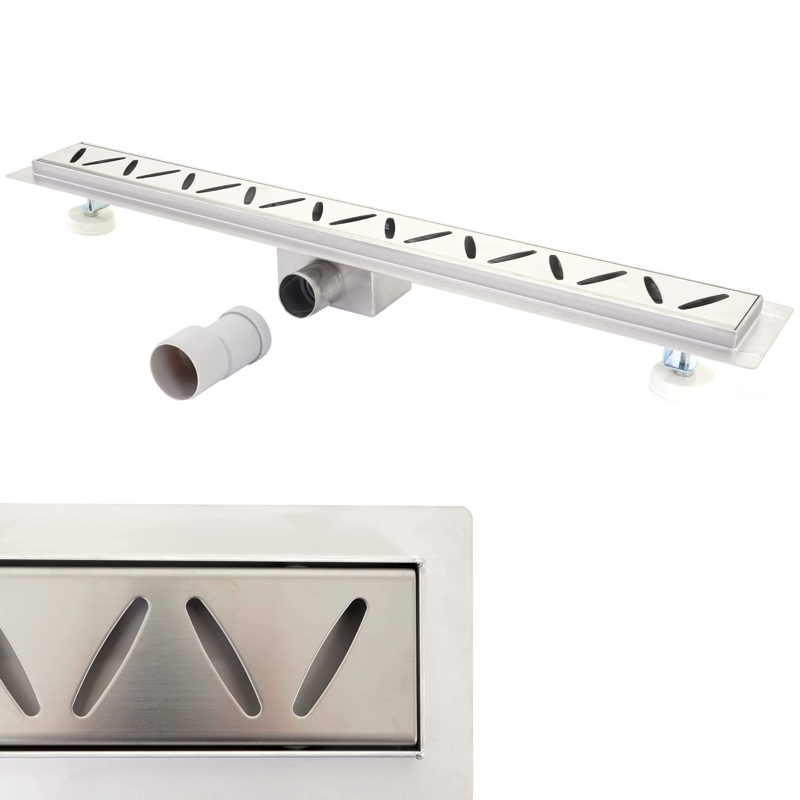 Mendler HWC-D94c - Canaleta para desagüe de Ducha (sifón de Acero Inoxidable, 50-120 cm)