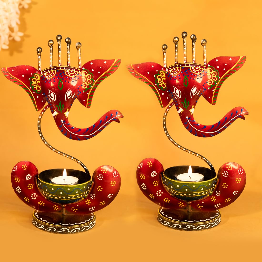 Ekhasa Handpainted Ganesha Metal Tealight Candle Holder for Home Decor | Perfect Candle Stand for Diwali Decoration and Table Décor | Festival & Parties Decorative Candles Gift Items (Set of 2). (B0CKBWMQV9) Amazon Price History, Amazon Price Tracker