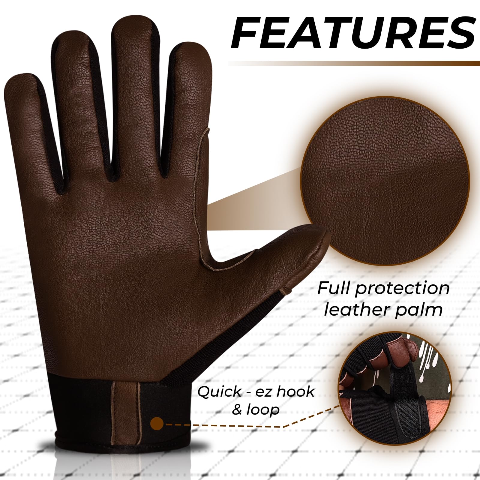 SAWANS Guanti da giardinaggio in pelle per donne e uomini resistenti alle spine flessibili robusti per meccanici, utilità, destrezza, guanti da costruzione traspiranti (marrone, S)