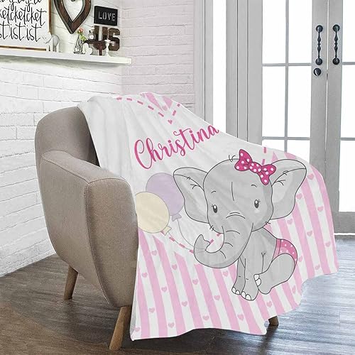 Miniatura 161 de Artsadd Personalized Baby Blanket for Boys Girls with Name, Custom Baby Name Blanket with Unicorn Pattern Customized Name Receiving Swaddle Throw