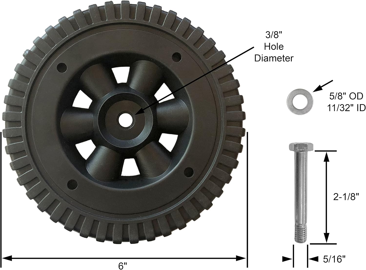 Coleman Roadtrip Grill Replacement Wheel and Hardware (1 Wheel)