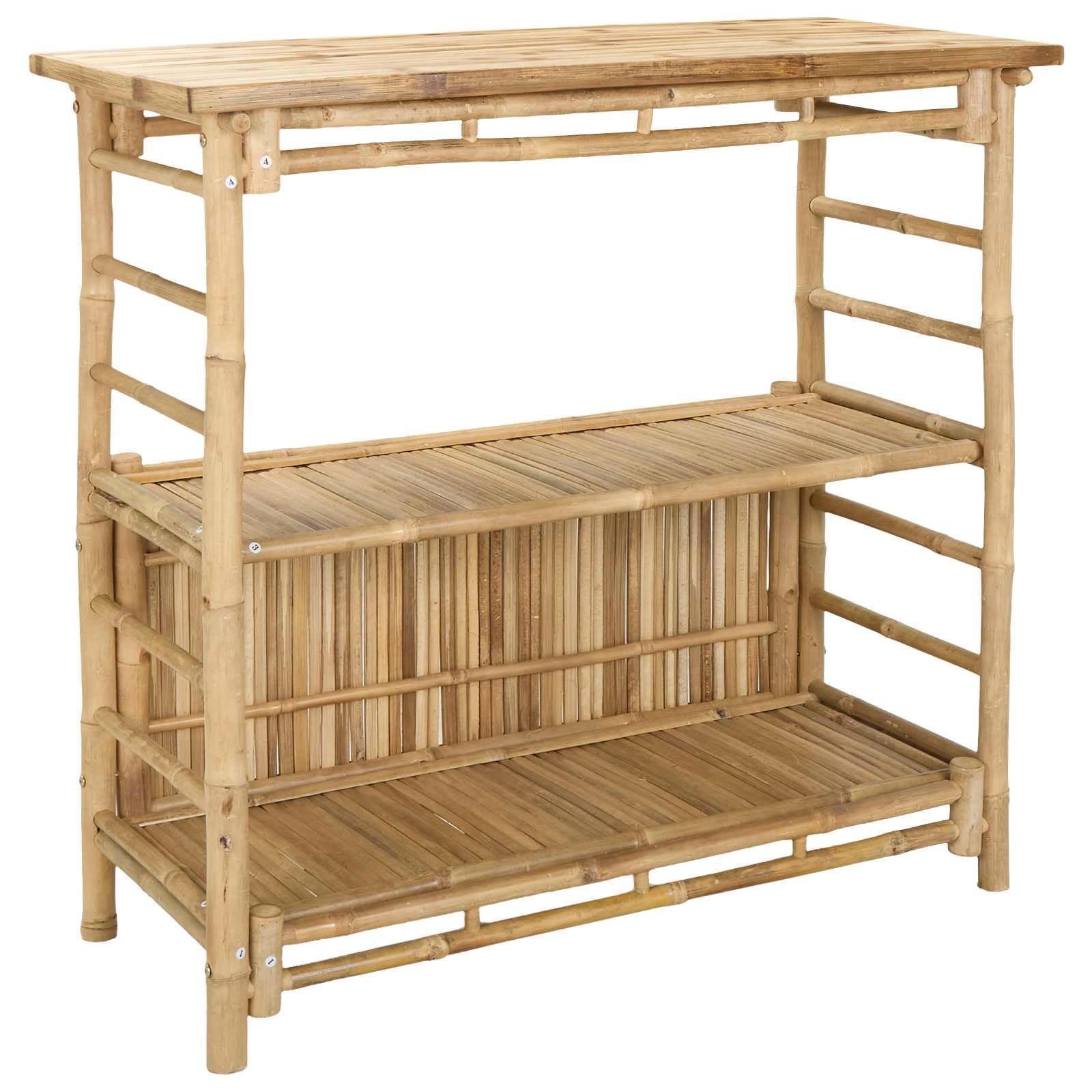 vidaXL Table de bar extérieure Naturel 110 x 50 x 105 cm Bambou, Table de bar tendance, résistante, pour l'extérieur, parfaite pour soirées d’été, jardin, déco écolo et minimaliste