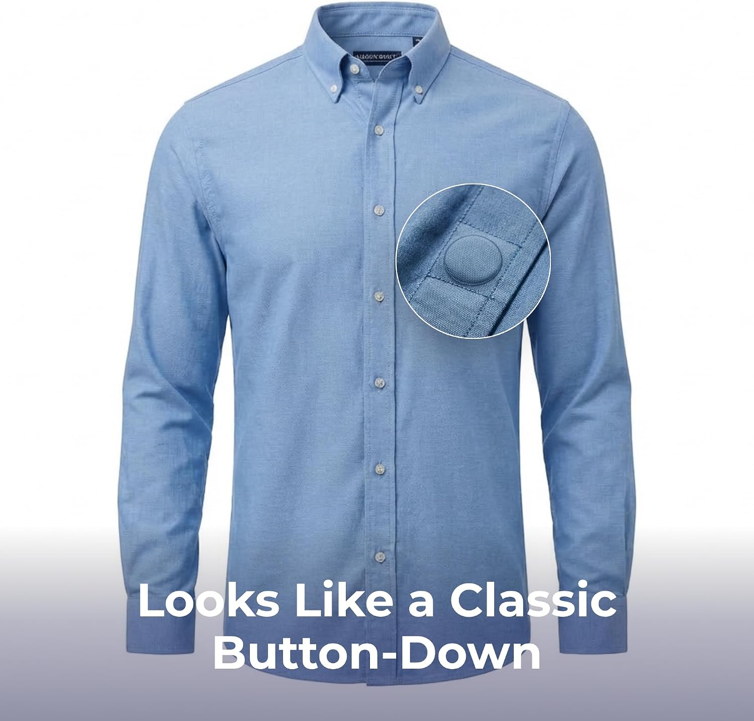 MagnaReady Mens Adaptive Magnetic Closure Button Down Collar Shirt
