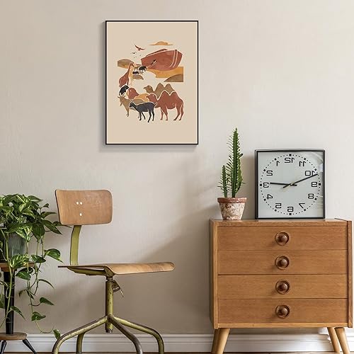 Miniatura 5 de OAOPIC Póster enmarcado con versículos bíblicos de la Biblia de Noé, arte de pared de historia bíblica cristiana, pintura impresa de escritura