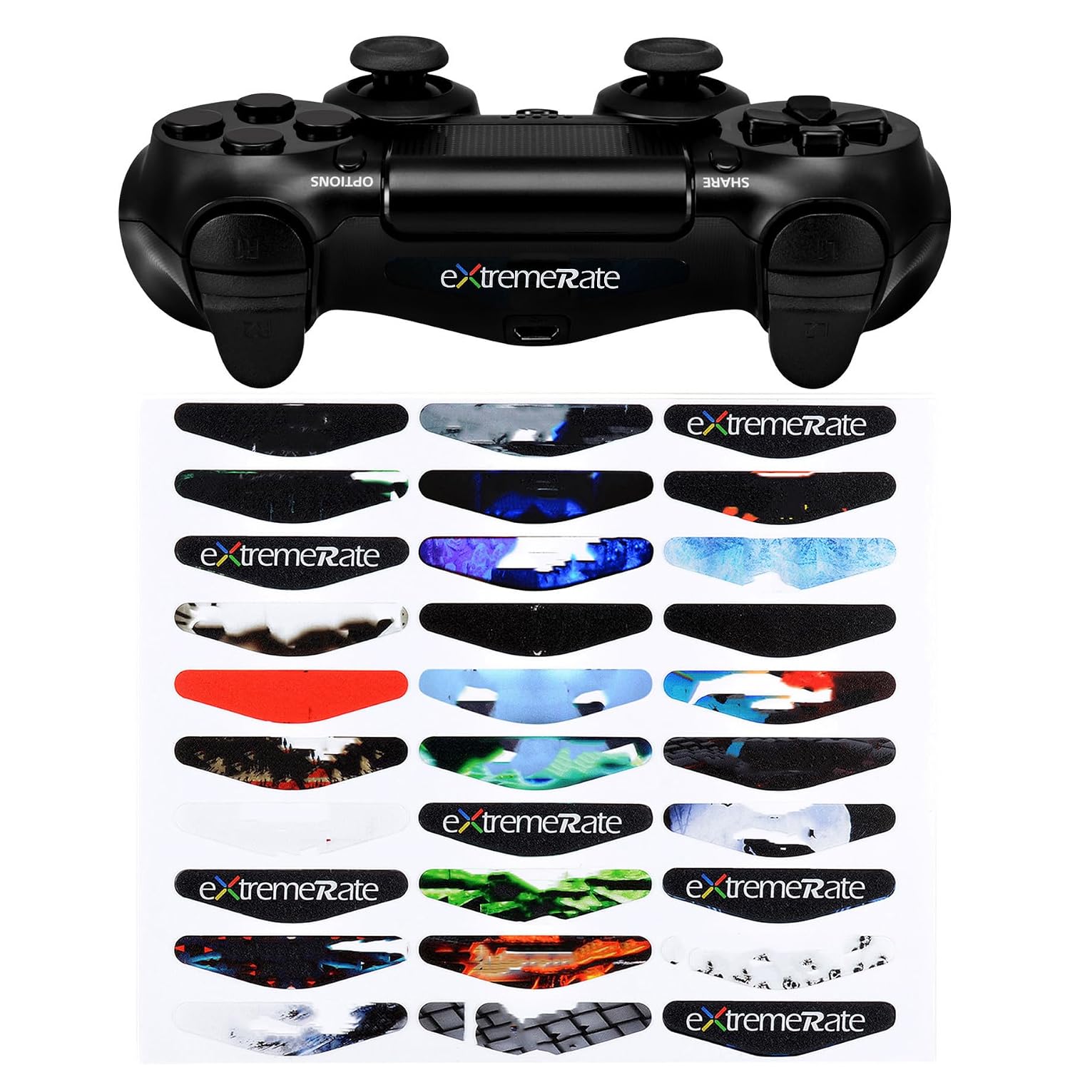 30 Pcs/Set Game Theme Mix Stickers Custom Light Bar Decal for P/4 Controllers Lightbar LED Stickers
