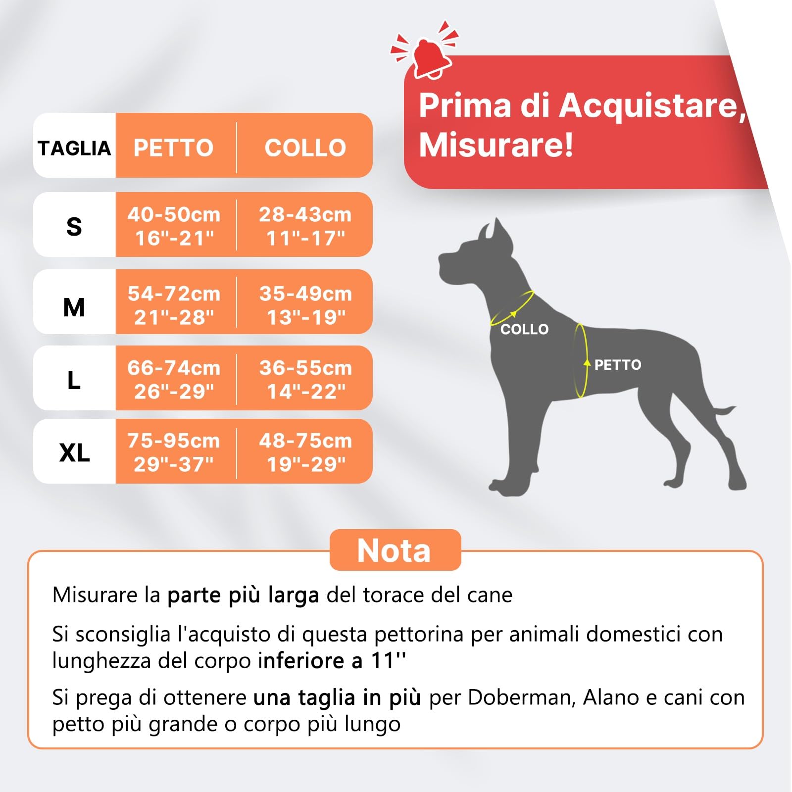 COMSLE Pettorina Cane Taglia Grande Media Piccola, Pettorina per Cani Anti Tiro Riflettente, Imbracatura Regolabile Cani con 2 Ganci in Metallo per Addestramento Corsa (Arancione, L)