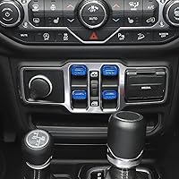 Vista 12 de Jimen Compatible con Jeep Wrangler JL JLU 2018-2023 y Jeep Gladiator JT 2020-2023, 4 piezas de cubierta de interruptor de botón de ventana