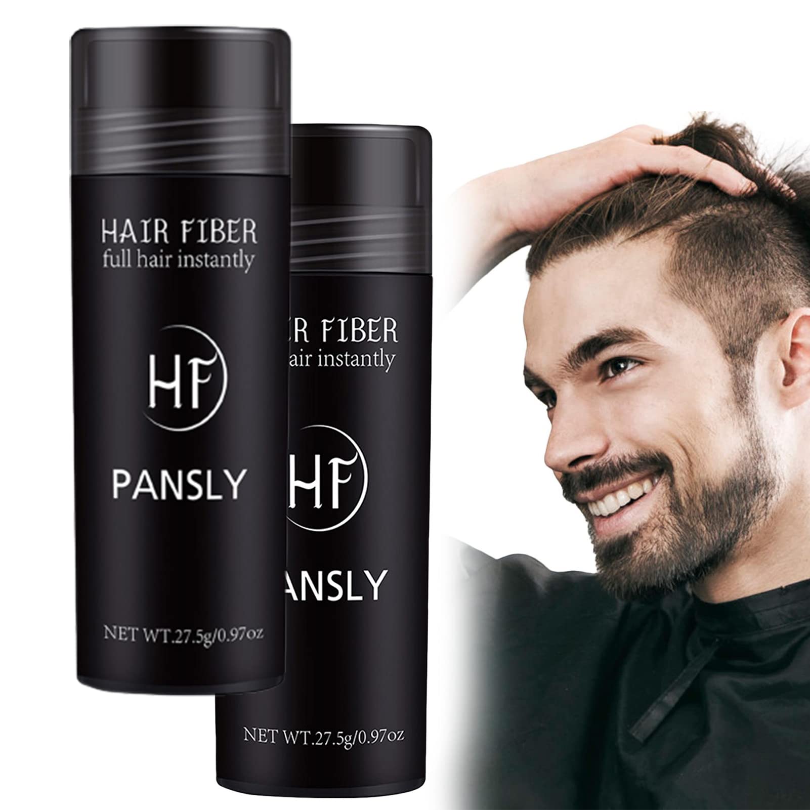 Hair Building Fibers, 2 Hair Fibres Black, Fiber Hair Powder For Thin Hair, Hair Loss Concealer For Thinning Hair For Women And Men For Bald Spots And Thinning Hair (Black)