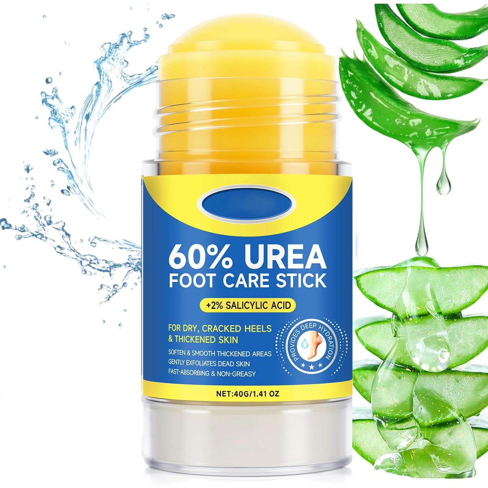 Urea Cream 60 Percent for Feet Foot Cream Stick, Intense Moisturizer for Cracked Heels & Dry Skin
