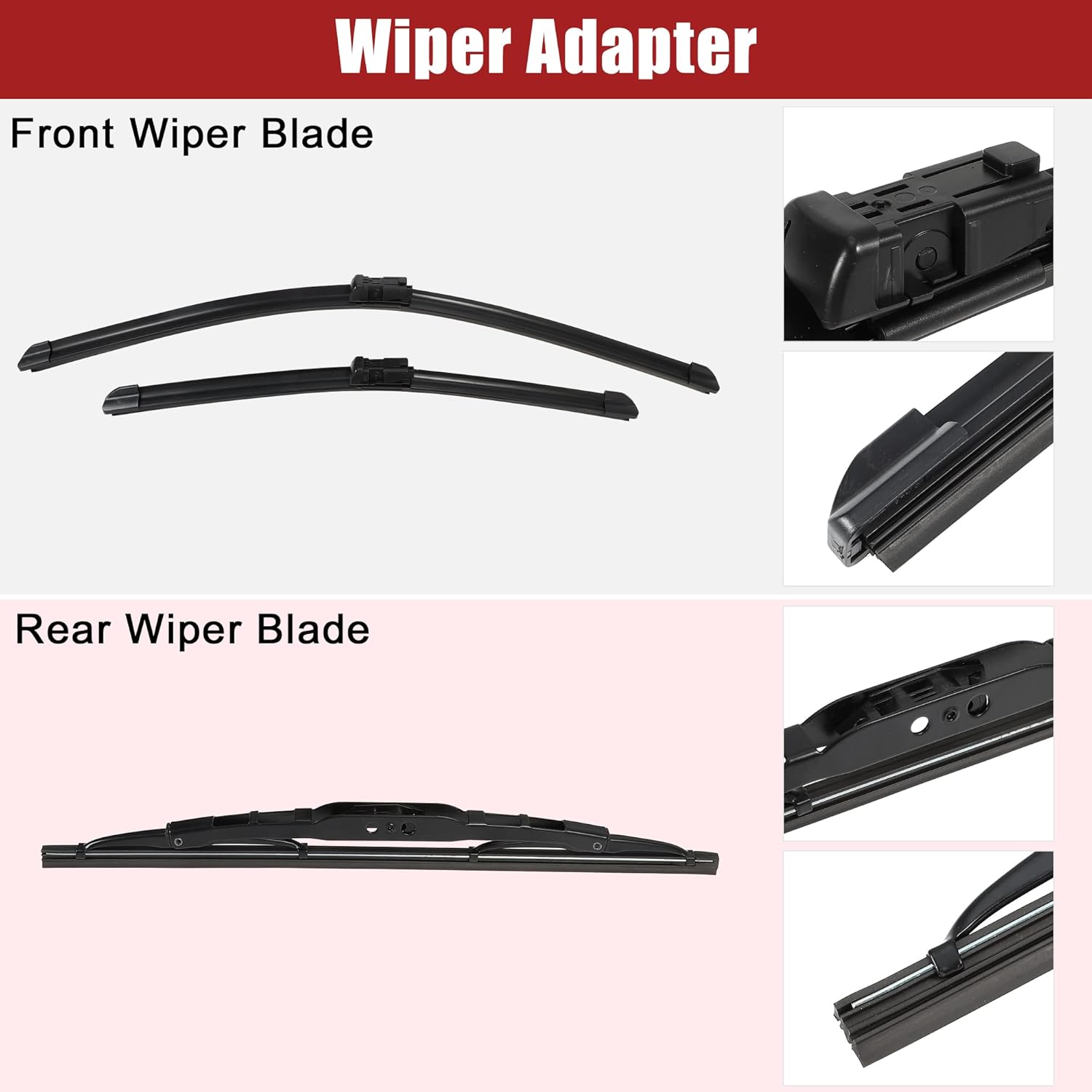 ACROPIX 24" 17" 13" Front Rear Windshield Wiper Blade Replacement Set OEM Quality Fit for Chevrolet Equinox for GMC Terrain 2011-2017 W/Top-Lock - Pack of 3