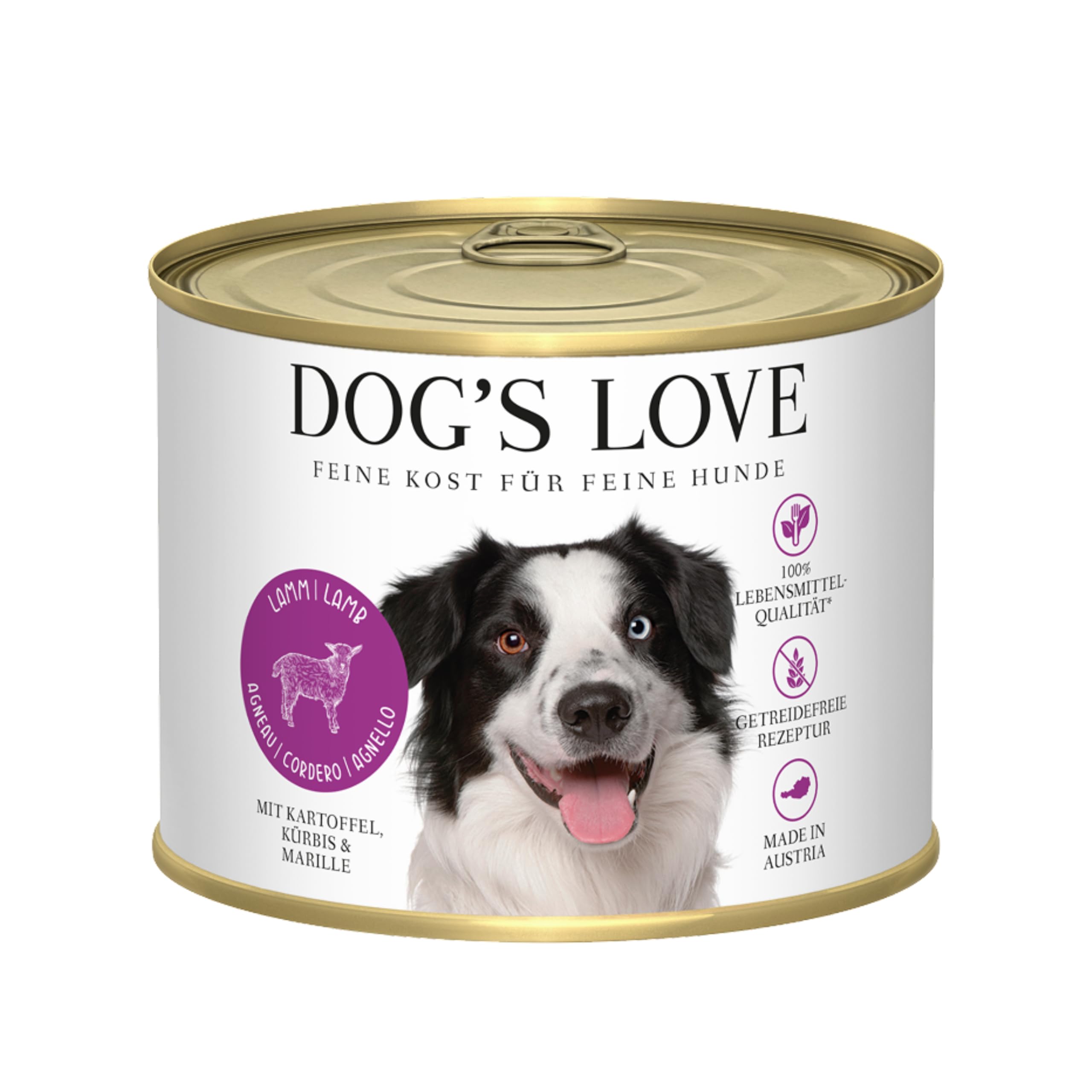 DOG'S LOVE Hunde-Nassfutter Lamm 24 x 200g | ohne Getreide & Zucker