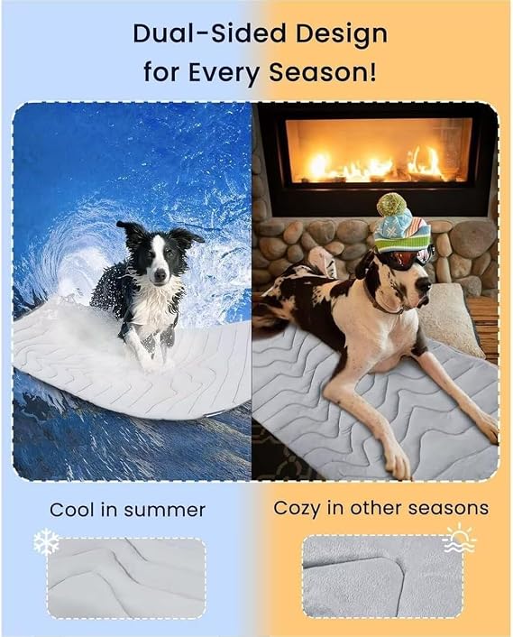 kobolaf Dog Cooling mat Original (Large,Blue)
