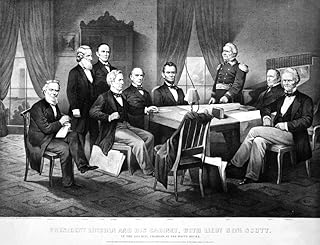 Lincoln With His Cabinet Npresident Abraham Lincoln With His Cabinet Lithograph 1866 Poster Print by (18 x 24)