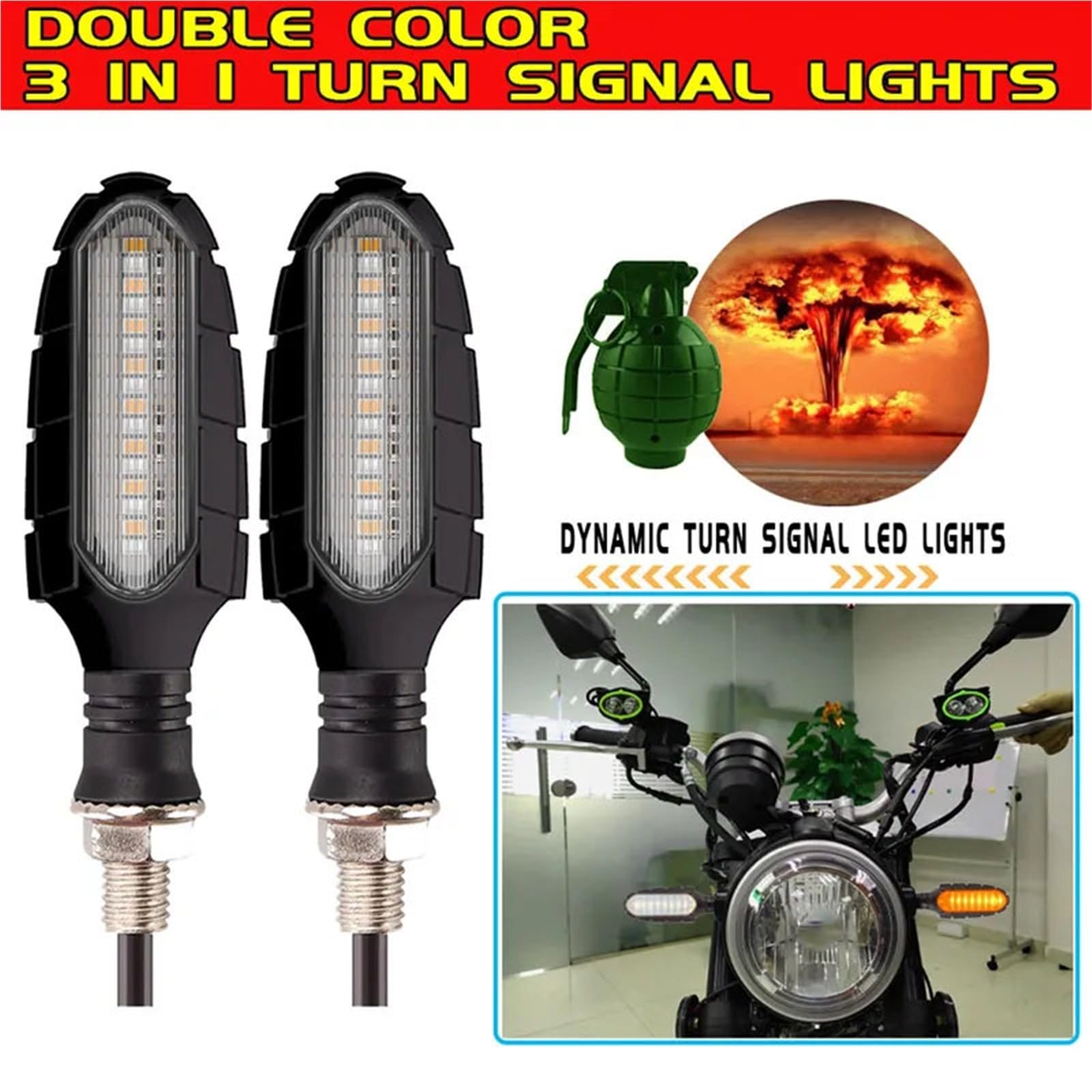 Indicatore Di Direzione Del Motociclo 12V 10MM Dell'acqua Che Scorre Freno Lampada Per KAWASAKI Z900RS ZZR600 Z250 EX250 EX300