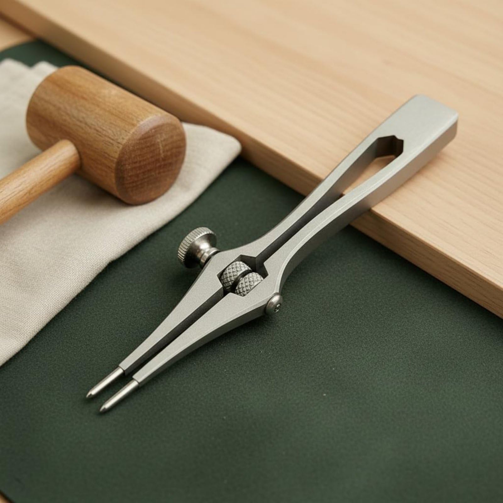 Perforador de Espaciado Ajustable Punzón de Cuero Herramienta Manual Herramienta de Costura con Ajuste Fino 1-6mm Agarre Seguro Hexagonal Perforación, Cincel Redondo