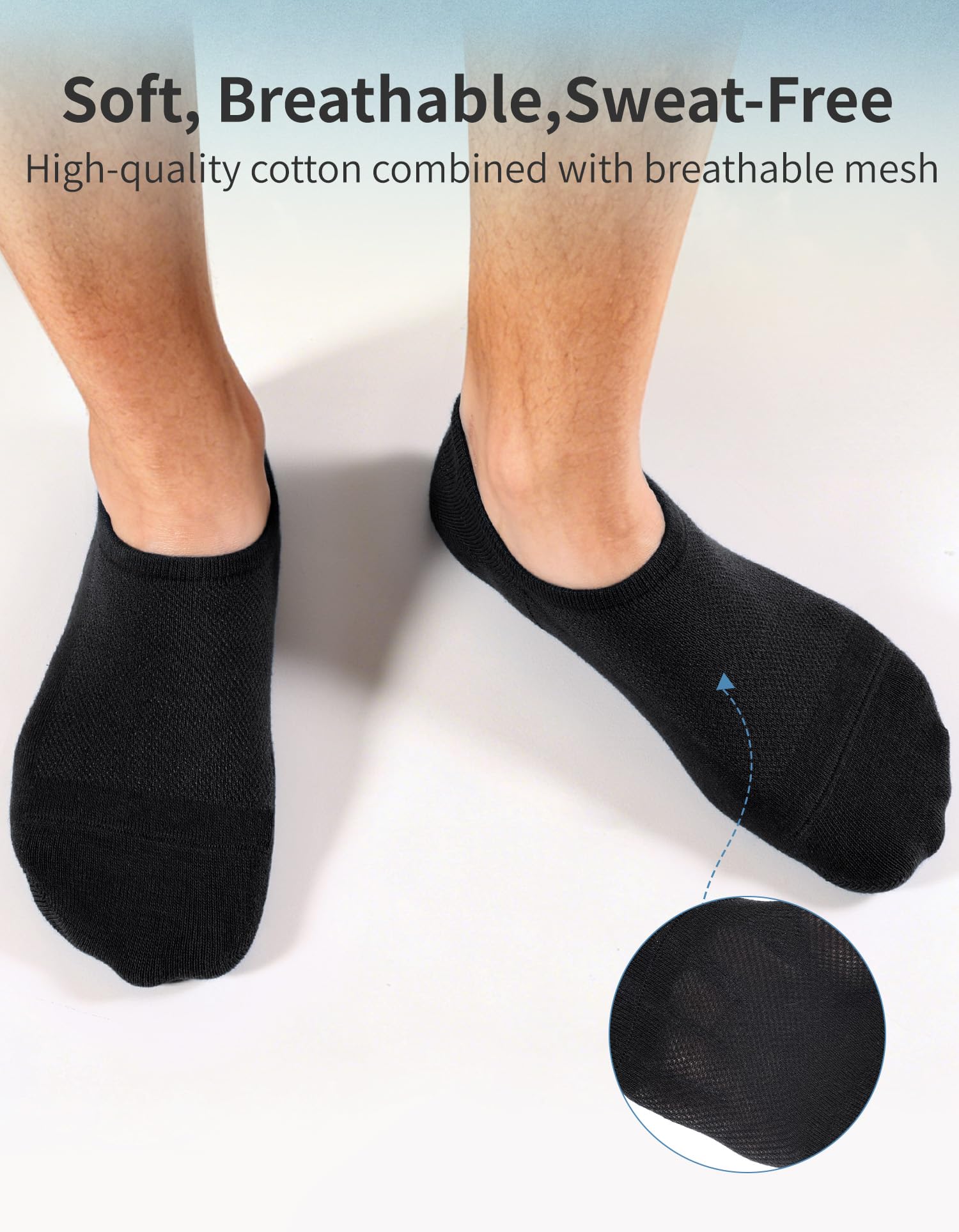 CLOSEMATE 6 Pares Calcetines Invisibles Hombre Bajos de Algodon Transpirables Cortos Verano Antideslizantes Silicona Hombres y Mujeres