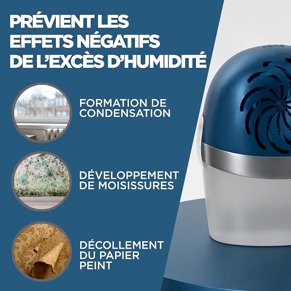 Rubson – Absorbeur d'Humidité Aero 360 pour pièces de 20 m² – Déshumidificateur d'air anti-odeurs & anti-moisissures – 1 recharge neutre de 450 g incluse - 4