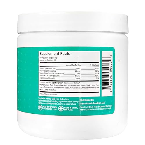 Miniatura 3 de Turmaquik - Polvo de cúrcuma con leche dorada orgánica, apoyo inmunológico (180 porciones) + mezcla de superalimentos de jengibre, pimienta negra,