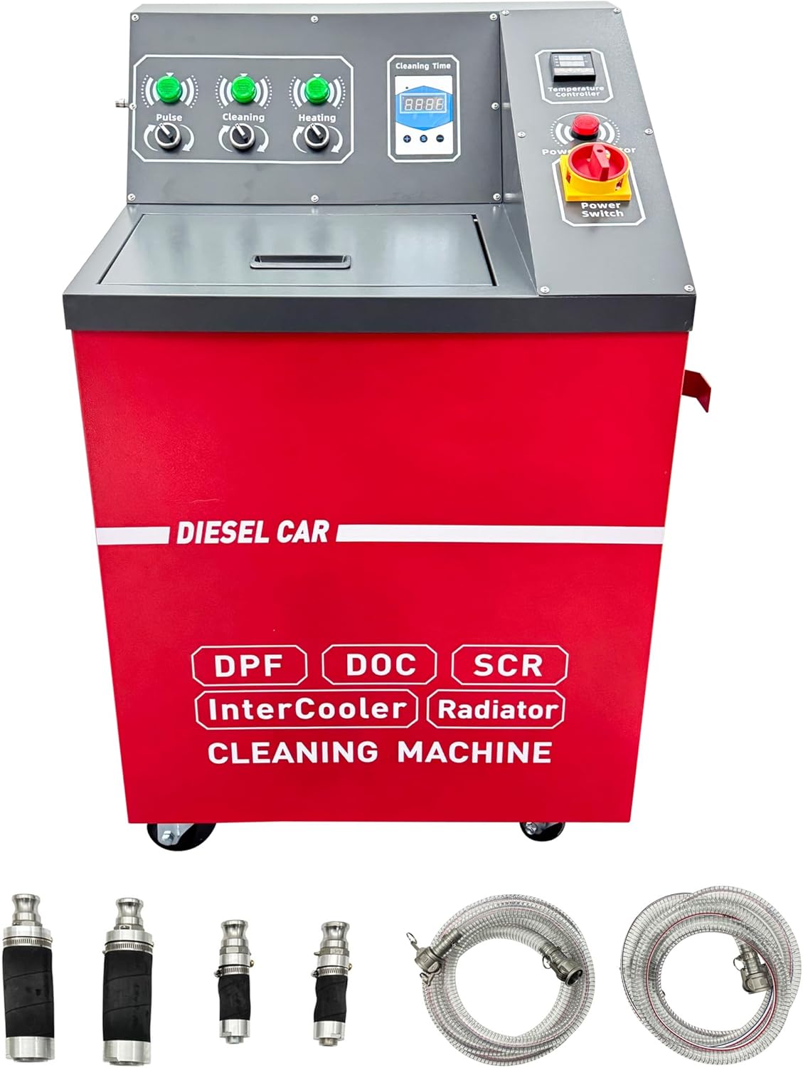 INTSUPERMAI Aftertreatment Cleaner for Trucks Water Cleaning and Changing Device Mobile Engine Block Flush - Pulse & Water Jet System, 3000W Heating, 80L Capacity, Carbon/Ash Removal 220V