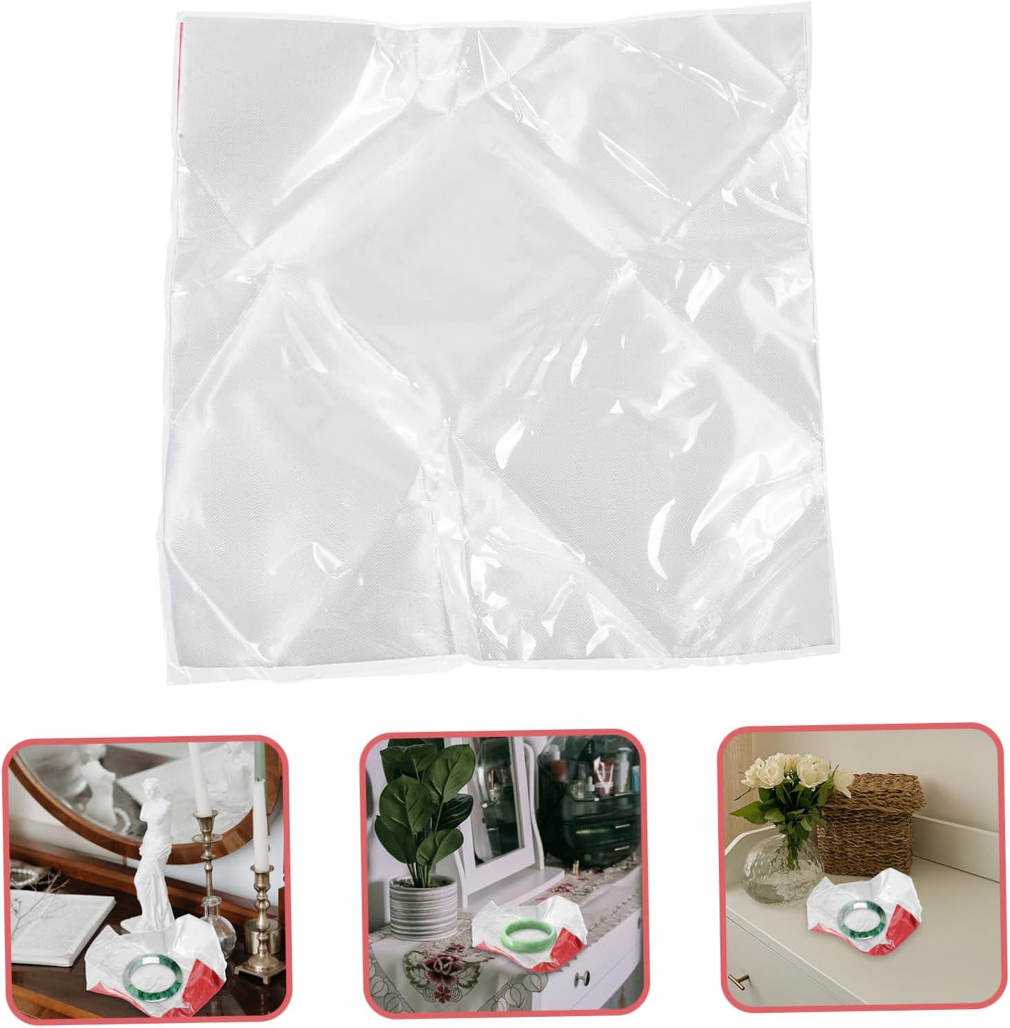 HAPINARY 10pcs Jade Wrapping Paper Bracelet Paper Jewelry Wrapping Material Red Cellophane Wrap