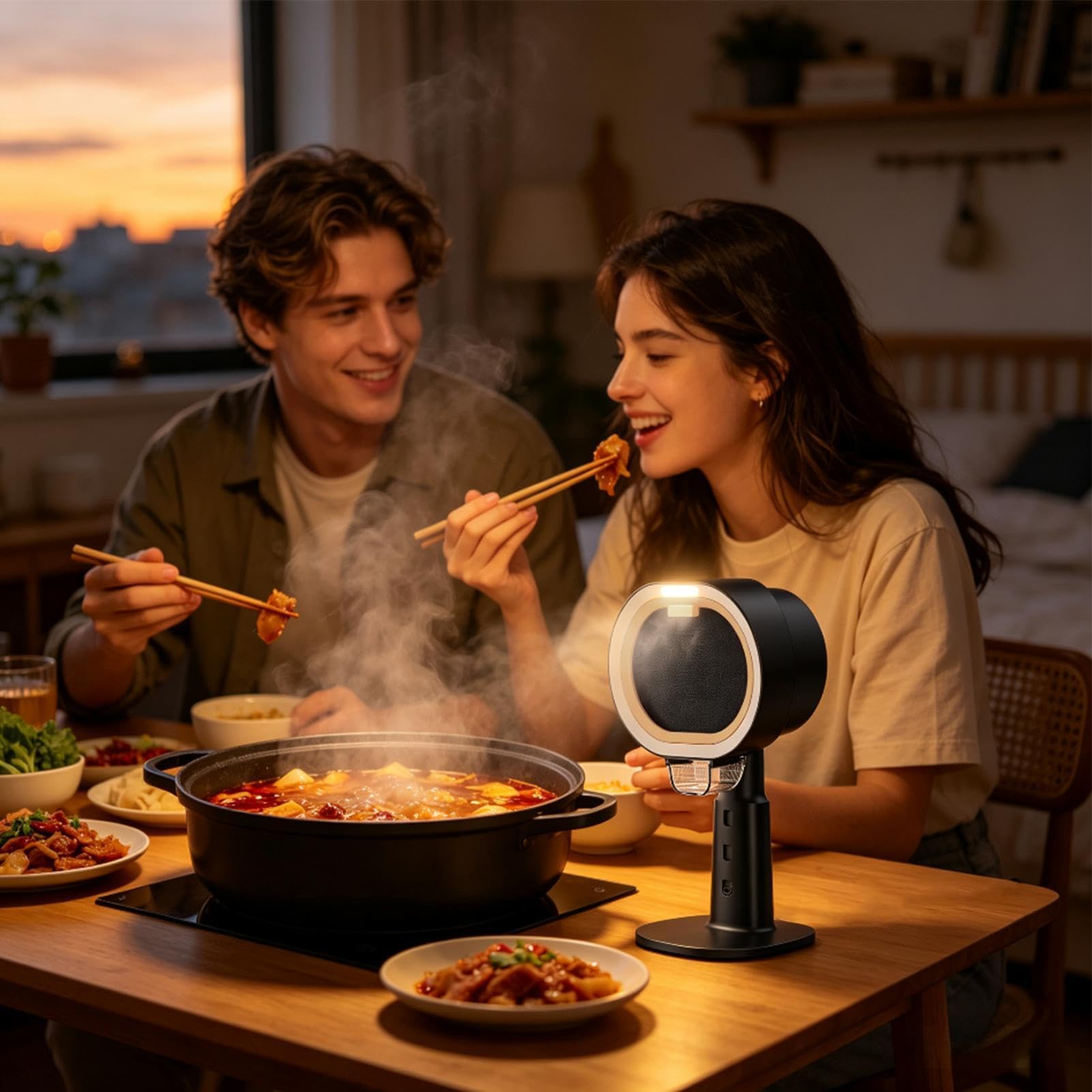 Aspiratore Portatile per Cucina 2 Velocità 3600mAh Ricaricabile con Luce