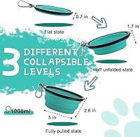 Vista 18 de Rest-Eazzzy Cuencos grandes plegables para perros de 33.8 fl oz, paquete de 2 cuencos de agua portátiles para perros, gatos y mascotas, plato