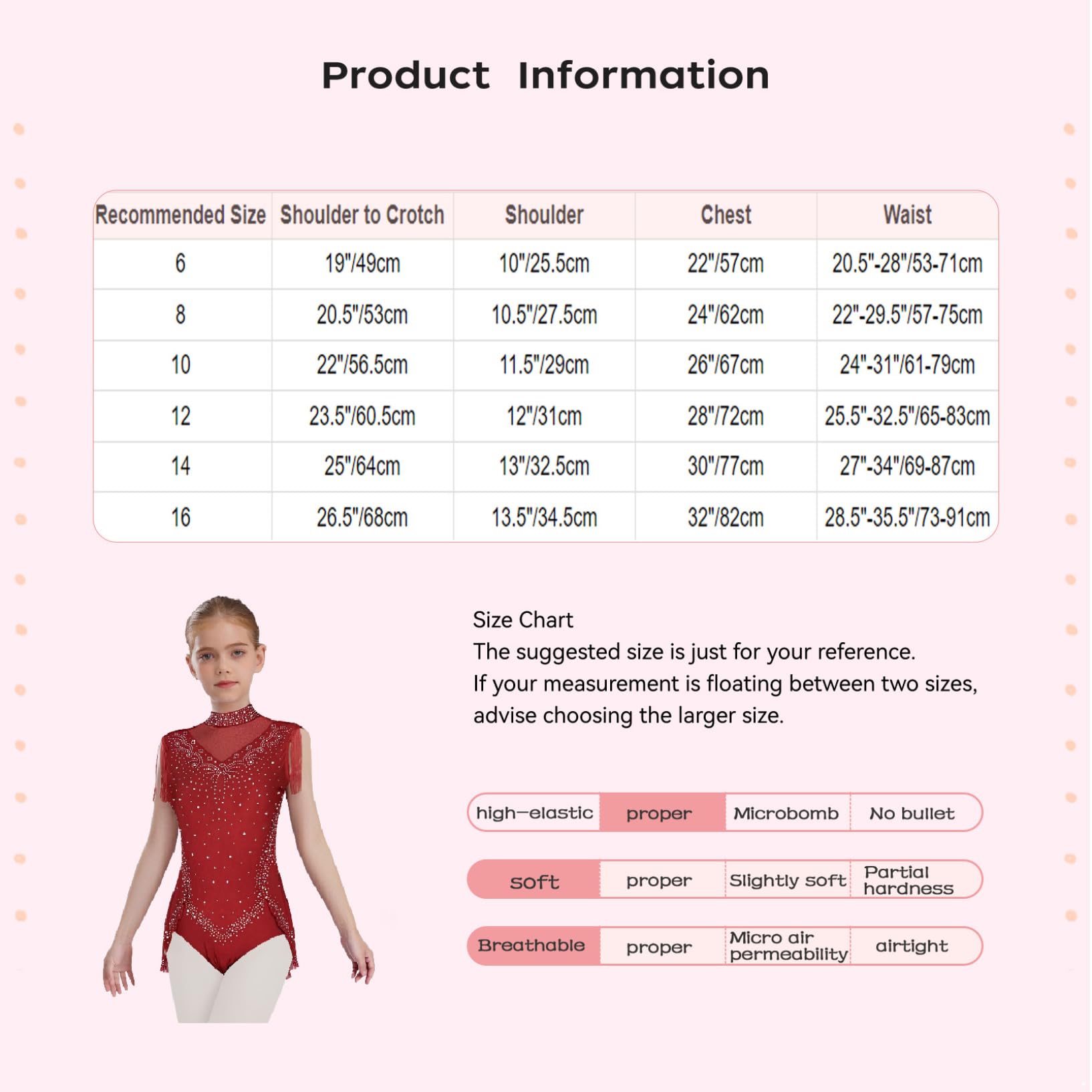Oyolan Enfant Fille Justaucorps de Gymnastique sans Manches Leotard Danse Justaucorps Franges Strass Tenue Patinage Artistique Costume Spectacle