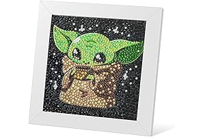 AllWenTo Small 5x7 Diamond Painting Kit for Kids (Cute Baby Yoda)