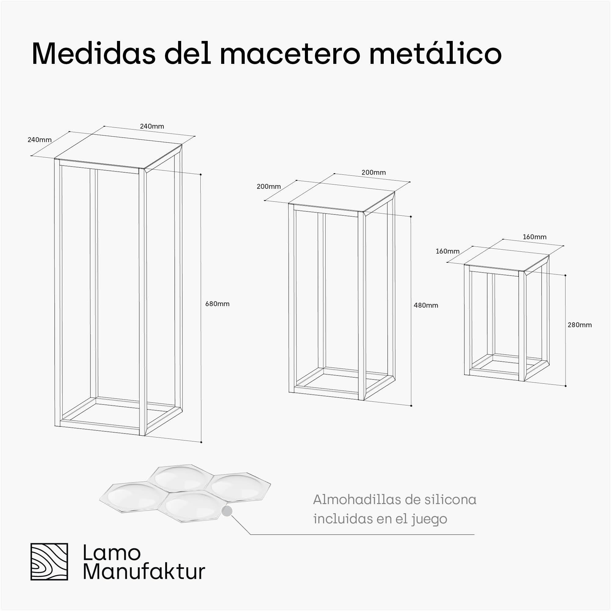 LAMO Manufaktur Juego de 3 soportes para plantas 28/48/68 cm - Estantes blancos de metal | Soportes macetas interior, estanterías para plantas | Pedestales decorativos de esculturas, decoración