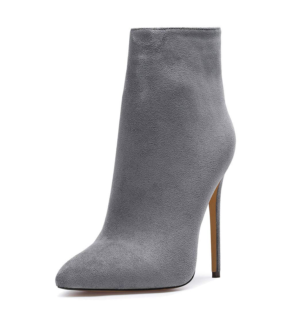 Castamere Womens High Heel Ankle Boots Pointed Toe Slip-on Stiletto Boot with Zipper 12CM Heels
