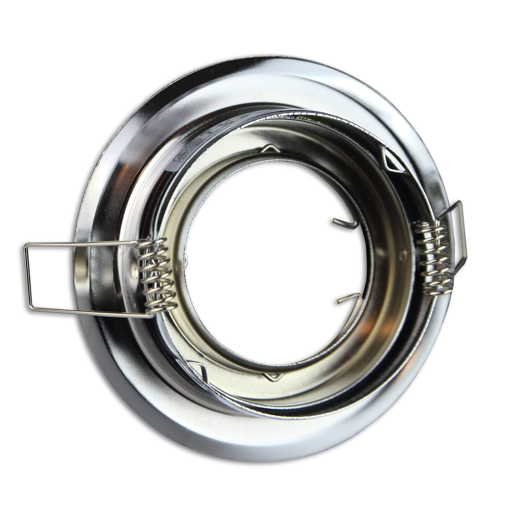 Juego de 6 focos LED empotrables cromados, 6,5 W, blanco cálido, superplano, 230 V, orientable y orificio de perforación de 80-85 mm, foco empotrable en el techo