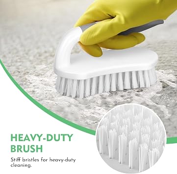 SetSail Scrub Brush, Heavy-Duty Scrub Brushes for Cleaning Home, 2 Pack | Durable Bristles Ergonomic Non-Slip Tpr Grip. U-Style Hanging Loop for Storage. Use for Shower, Tub, Tile, Kitchen, Carpet.