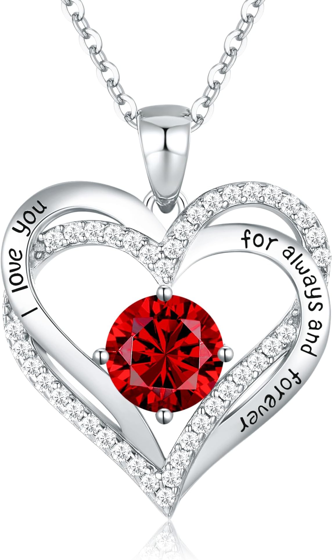 โ Necklaces for Women Birthstone Pendant, Love Heart Rose Gold Plated Jewellery Gifts for Mum Her Wife Girlfriend Anniversary Birthday Mothers Day Christmas Valentine's Day