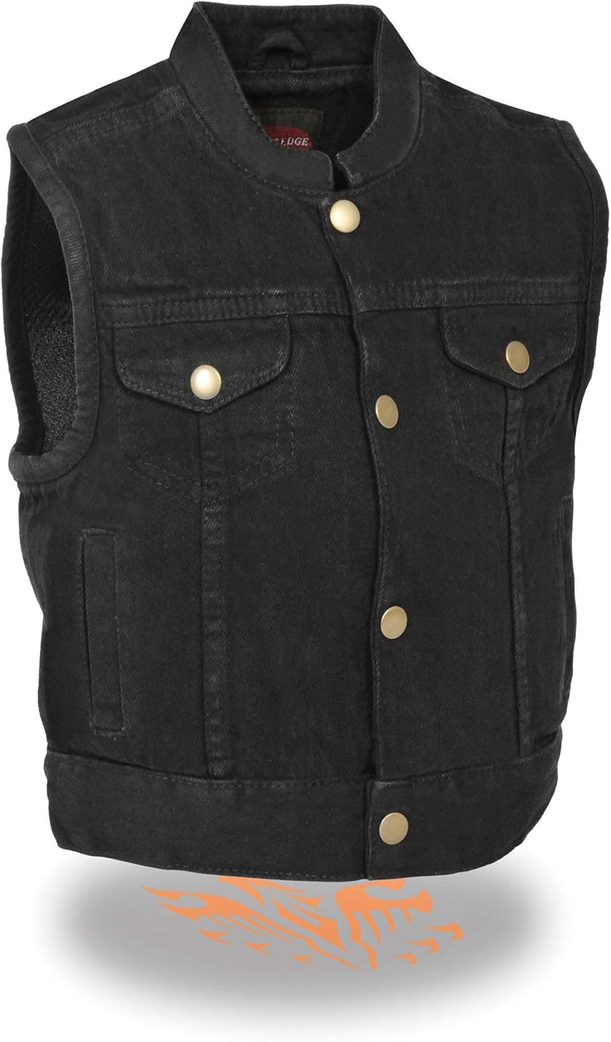 Milwaukee Leather MDK3920 Kids Blue Denim Club Style Snap Front Vest