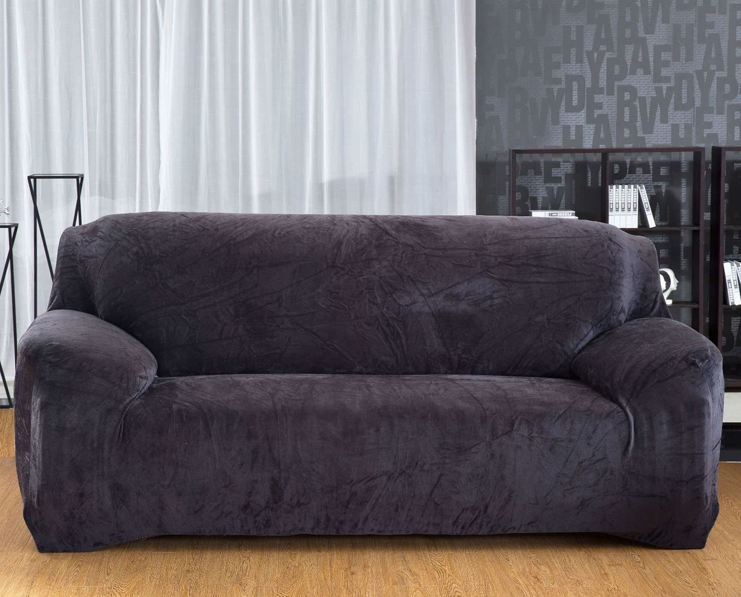 Housse de canapé en peluche pour grand salon chaleureux et protection chat