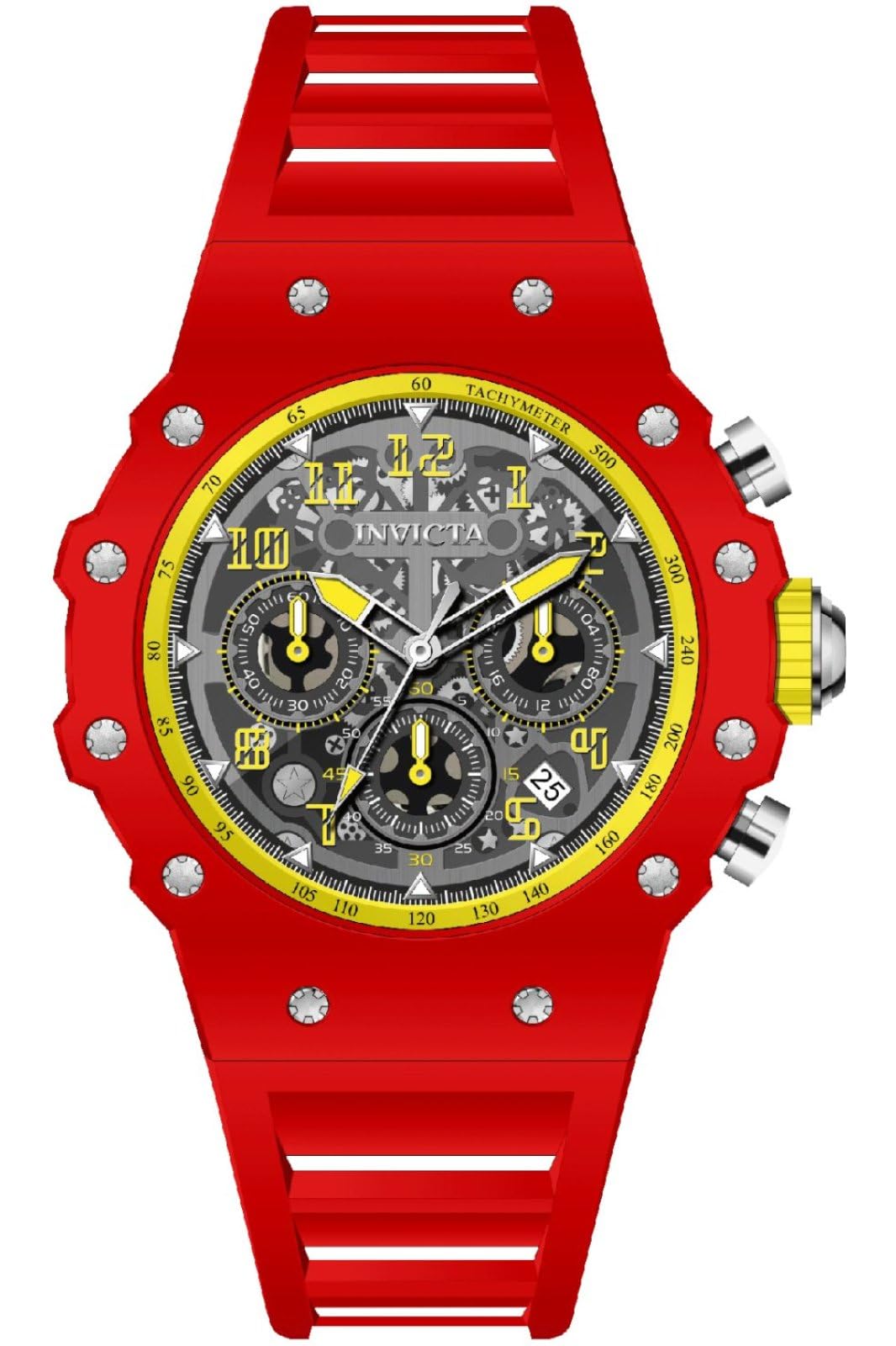 Invicta Racing Men 43.5mm Silicone Silver Silver Dial Quartz Watch (69659)
