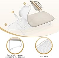 Vista 3 de Tabla de Planchar Pequeña de Sobremesa con Cubierta Resistente al Calor, Tabla de Planchar Compacta Mini con Marco de Malla Metálica