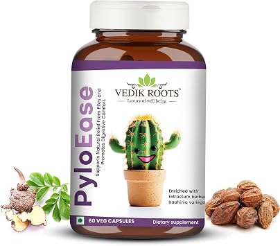 PyloEase Ayurvedic Herbal Dietary Supplement, 60 Vegetarian Capsules Pack of 1