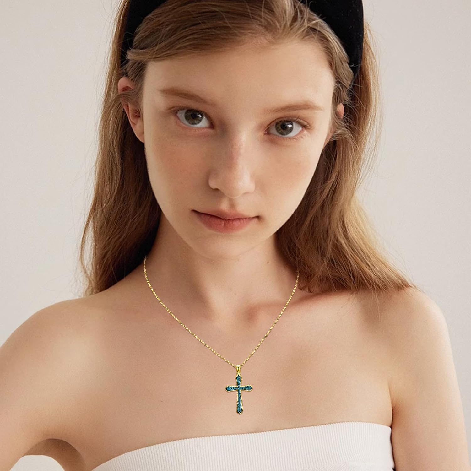 Cross Necklace for Women 925 Sterling Silver Cross Pendant Religious Christian Jewelry Faith Easter Gifts for Wife