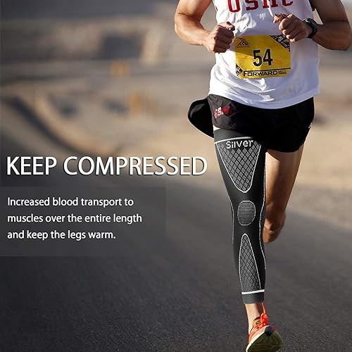 Miniatura 10 de SKDK - Perneras de compresión para proteger piernas y rodillas, para hombres y mujeres, para baloncesto, artritis, ciclismo, fútbol, reducir las